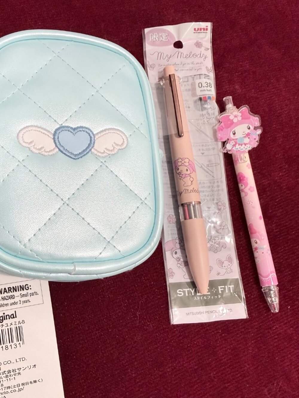 Sanrio My Melody Pouch & 2 My Melody Gel Pens Tokyo Japan Merch. New With Tags - Picture 5 of 9